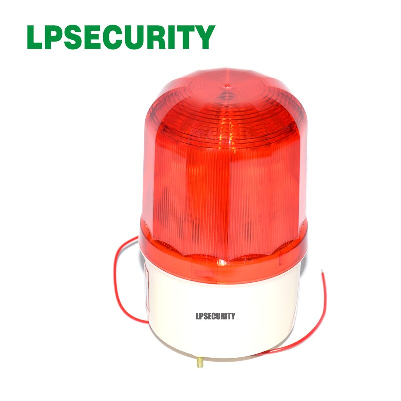 LPSECURITY-방수 야외 LED 램프 비콘 레드 알람 깜박이 90dB 사이렌 스트로브, gsm 홈 경보 시스템